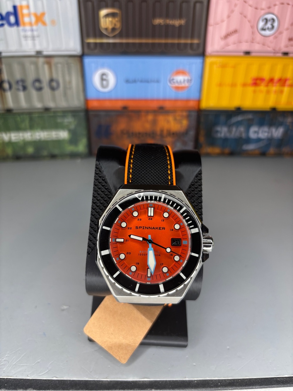 Spinnaker Automatic Dive Watch with Black Accent Strap